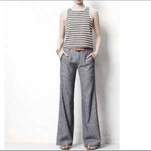 Anthropologie Linen Wide Leg Pants | size 8